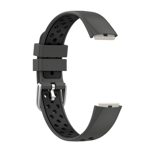 For Fitbit Luxe Two-color Silicone Watch Band(Anthracite Black Black) by buy2fix
