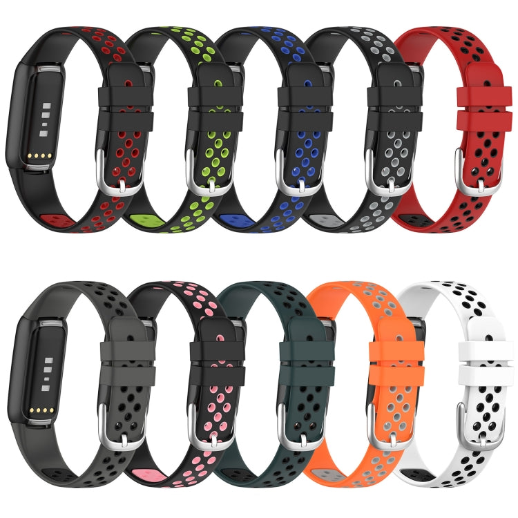 For Fitbit Luxe Two-color Silicone Watch Band(Anthracite Black Black) by buy2fix