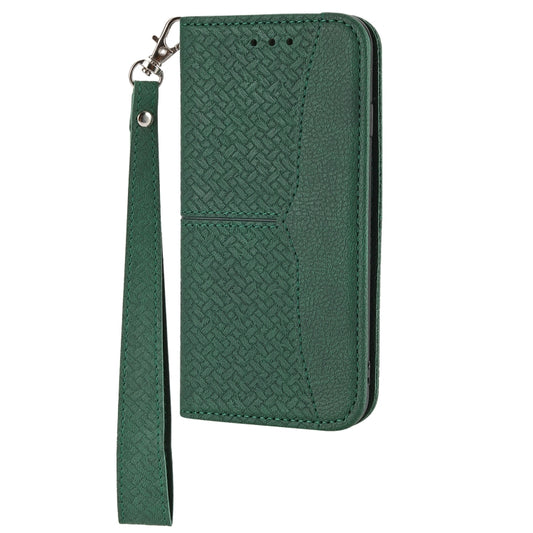 For Honor 50 Woven Texture Stitching Magnetic Horizontal Flip PU Leather Case with Holder & Card Slots & Wallet & Lanyard(Green) by buy2fix