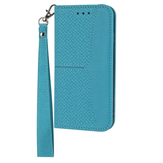 For Honor 50 Woven Texture Stitching Magnetic Horizontal Flip PU Leather Case with Holder & Card Slots & Wallet & Lanyard(Blue) by buy2fix