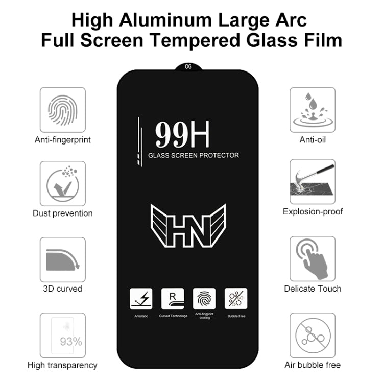 For iPhone 16e / 13 / 13 Pro 25pcs High Aluminum Large Arc Full Screen Tempered Glass Film by buy2fix
