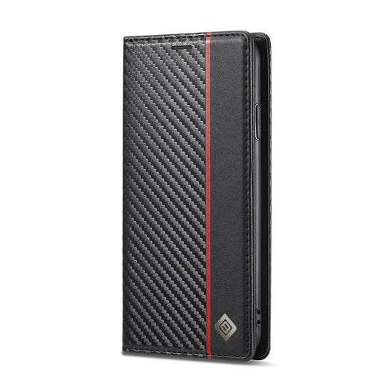 For iPhone X / XS LC.IMEEKE Carbon Fiber PU + TPU Horizontal Flip Leather Case with Holder & Card Slot & Wallet(Vertical Black) - More iPhone Cases by LC.IMEEKE | Online Shopping UK | buy2fix