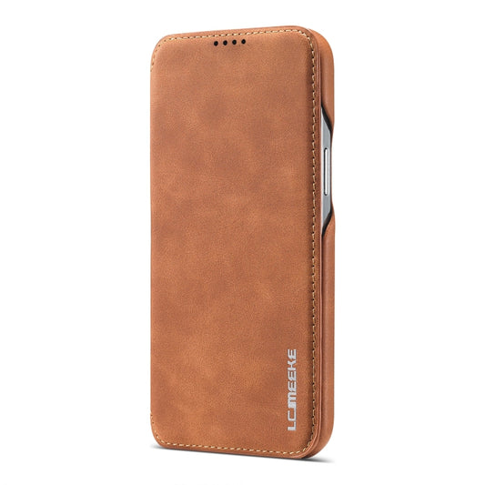 For iPhone 13 Pro LC.IMEEKE Hon Ancient Series Horizontal Flip Leather Case with Holder & Card Slot (Brown) by LC.IMEEKE