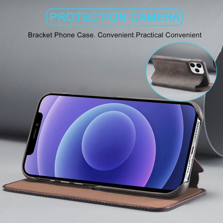 For iPhone 13 Pro Max LC.IMEEKE Hon Ancient Series Horizontal Flip Leather Case with Holder & Card Slot (Coffee) by LC.IMEEKE