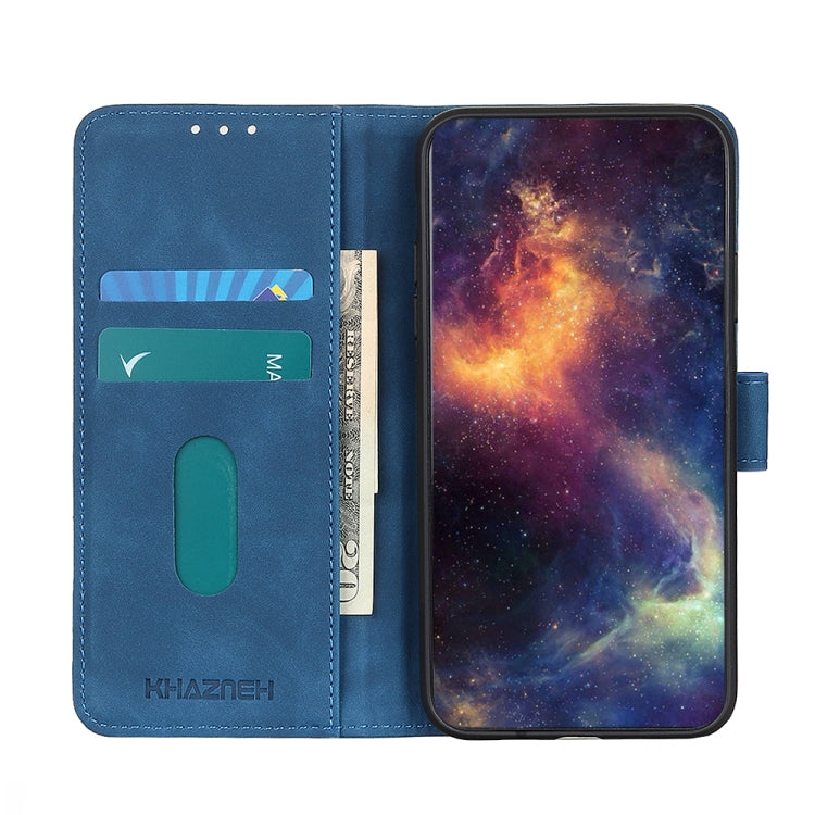 For Xiaomi Redmi 10 / Redmi Note 11 4G KHAZNEH Retro Texture PU + TPU Horizontal Flip Leather Case with Holder & Card Slots & Wallet(Blue) by buy2fix