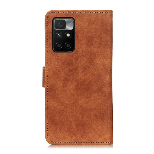 For Xiaomi Redmi 10 / Redmi Note 11 4G KHAZNEH Retro Texture PU + TPU Horizontal Flip Leather Case with Holder & Card Slots & Wallet(Brown) by buy2fix