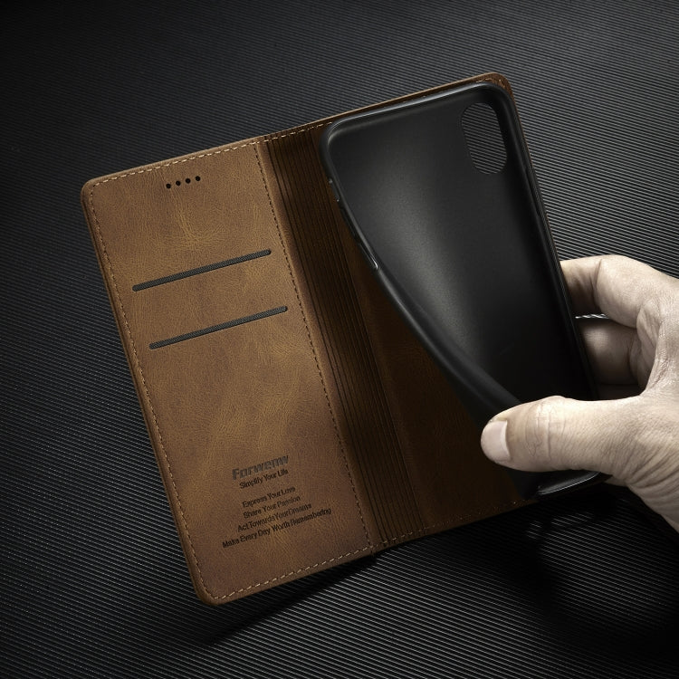 For iPhone XR Forwenw F2 Series Magnetic Horizontal Flip Leather Case with Holder & Card Slots & Wallet(Rose Gold) - More iPhone Cases by Forwenw | Online Shopping UK | buy2fix