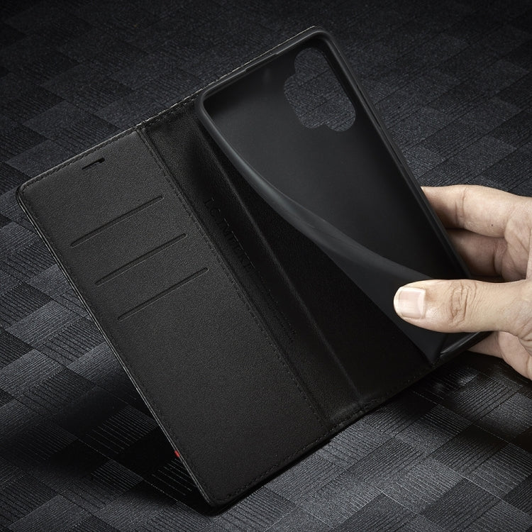 LC.IMEEKE Carbon Fiber PU + TPU Horizontal Flip Leather Case with Holder & Card Slot & Wallet For Samsung Galaxy A32 5G(Horizontal Black) by LC.IMEEKE