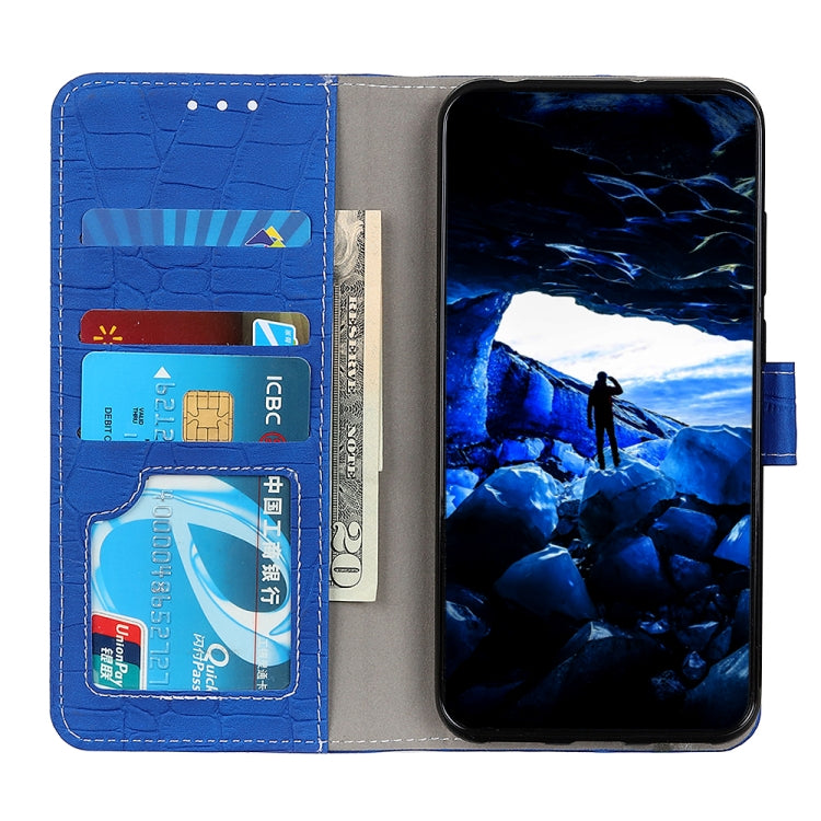 For Xiaomi Redmi 10 / Redmi Note 11 4G Magnetic Crocodile Texture Horizontal Flip Leather Case with Holder & Card Slots & Wallet(Blue) by buy2fix