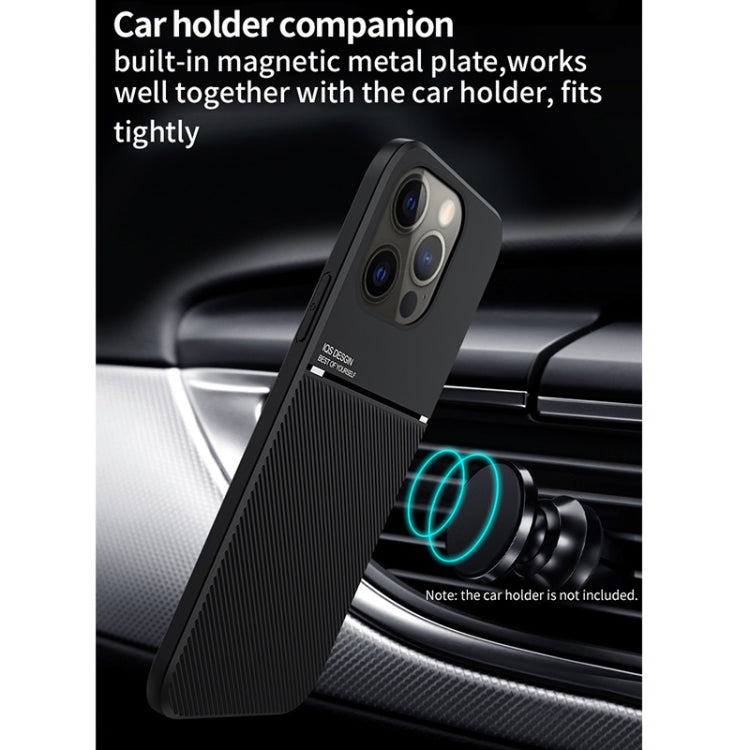 For iPhone 13 Pro Classic Tilt Strip Grain Magnetic Shockproof PC + TPU Case (Black) by buy2fix
