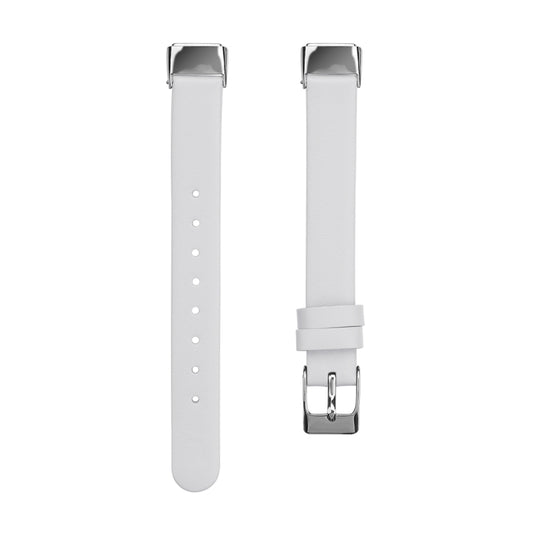 For Fitbit Luxe Leather Watch Band, Size:S(White) by buy2fix