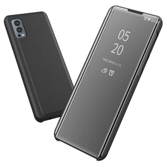 Plated Mirror Horizontal Flip Leather Case with Holder For OnePlus Nord 2 5G(Purple Blue) by buy2fix