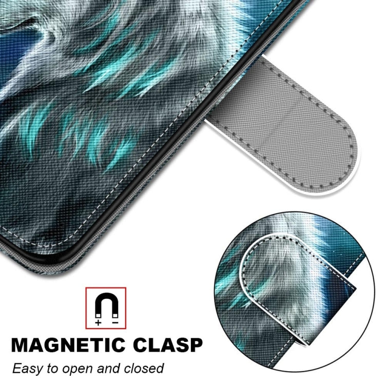 For iPhone 13 Coloured Drawing Cross Texture Horizontal Flip PU Leather Case with Holder & Card Slots & Wallet & Lanyard(Contemplative Wolf) by buy2fix