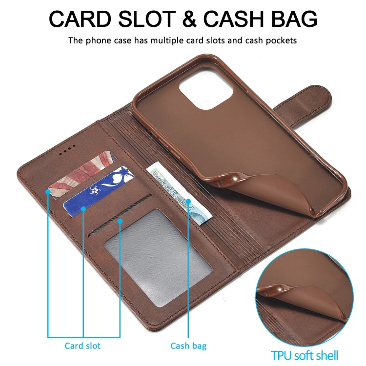 For iPhone 13 Pro LC.IMEEKE Calf Texture Horizontal Flip Leather Case with Holder & Card Slots & Wallet (Brown) by LC.IMEEKE