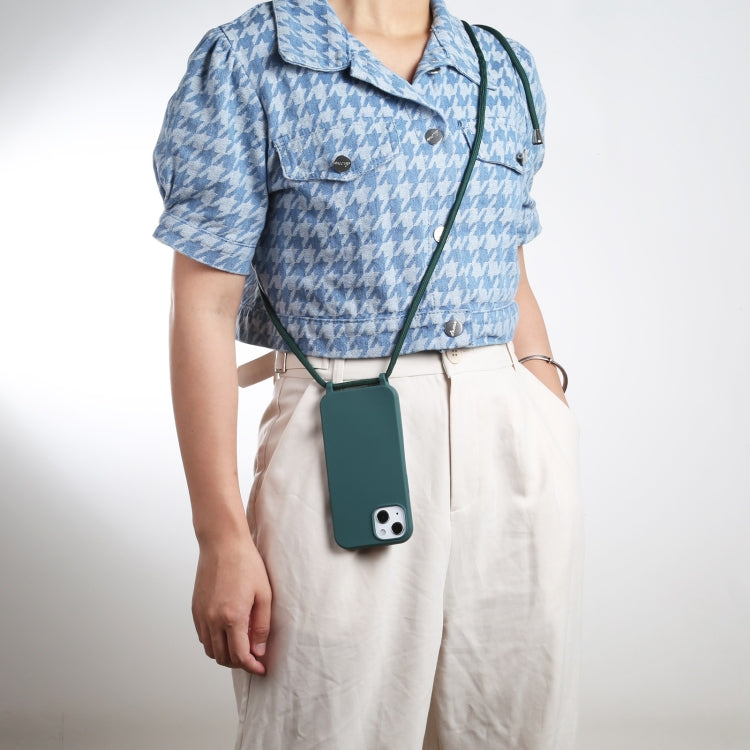 For iPhone 13 Pro Candy Colors TPU Protective Case with Lanyard (Dark Green) by buy2fix