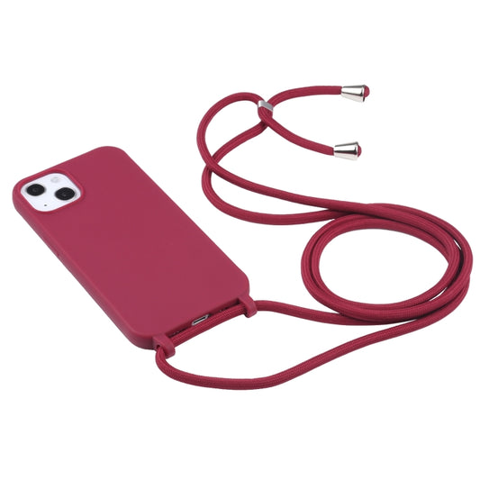 For iPhone 13 Pro Max Candy Colors TPU Protective Case with Lanyard (Red) by buy2fix