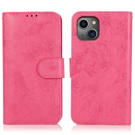 For iPhone 13 Pro Retro 2 in 1 Detachable Horizontal Flip Leather Case with Card Slots & Wallet (Pink) by buy2fix