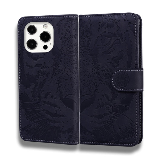 For iPhone 13 Pro Tiger Embossing Pattern Horizontal Flip Leather Case with Holder & Card Slots & Wallet (Black) by buy2fix