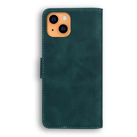 For iPhone 13 Skin Feel Pure Color Horizontal Flip Leather Case with Holder & Card Slots & Wallet(Green) by buy2fix