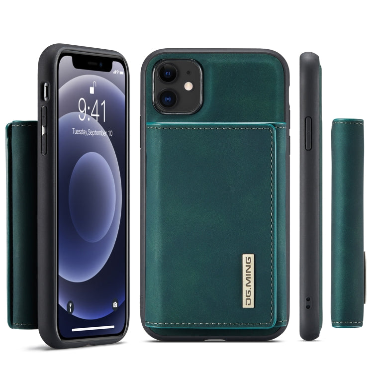DG.MING M1 Series 3-Fold Multi Card Wallet Back Cover Shockproof Case with Holder Function For iPhone 11(Green) - iPhone 11 Cases by DG.MING | Online Shopping UK | buy2fix