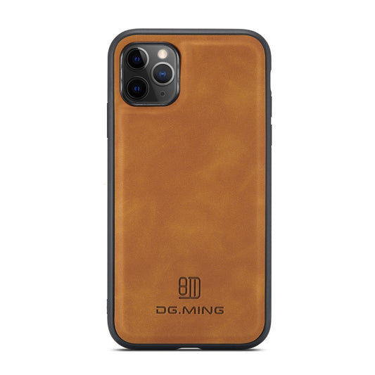DG.MING M1 Series 3-Fold Multi Card Wallet Back Cover Shockproof Case with Holder Function For iPhone 11 Pro(Brown) by DG.MING
