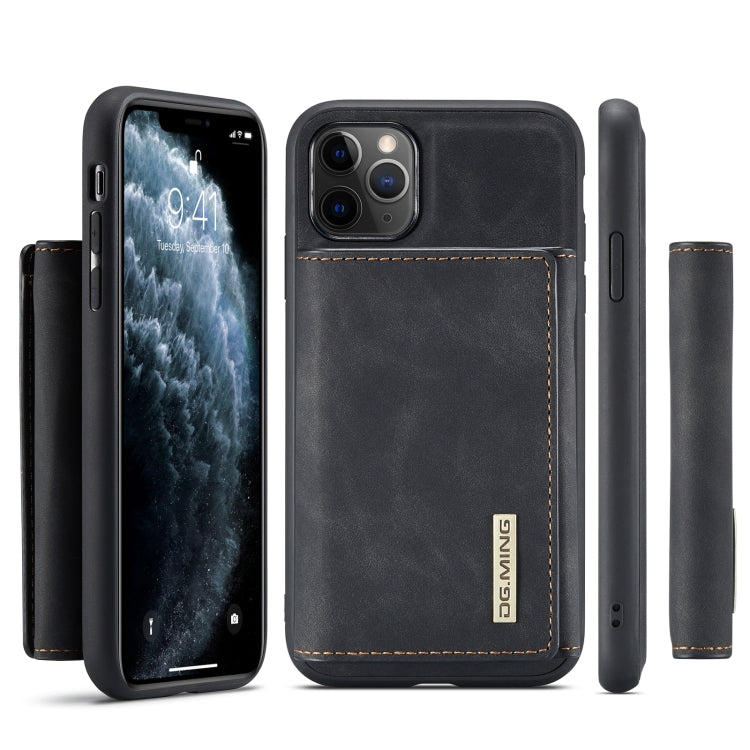 DG.MING M1 Series 3-Fold Multi Card Wallet Back Cover Shockproof Case with Holder Function For iPhone 11 Pro Max(Black) - iPhone 11 Pro Max Cases by DG.MING | Online Shopping UK | buy2fix