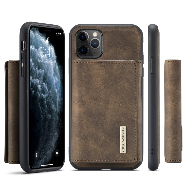 DG.MING M1 Series 3-Fold Multi Card Wallet Back Cover Shockproof Case with Holder Function For iPhone 11 Pro Max(Coffee) - iPhone 11 Pro Max Cases by DG.MING | Online Shopping UK | buy2fix