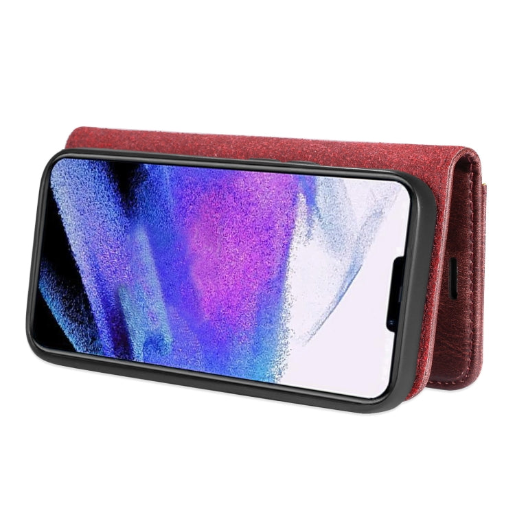 For iPhone 13 Pro DG.MING Crazy Horse Texture Flip Detachable Magnetic Leather Case with Holder & Card Slots & Wallet (Red) by DG.MING