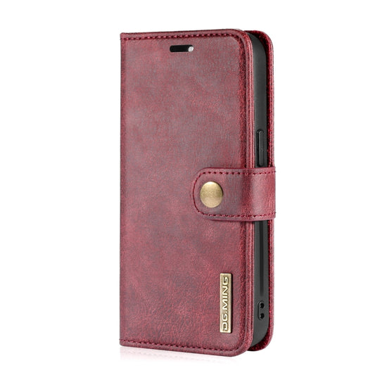 For iPhone 13 Pro Max DG.MING Crazy Horse Texture Flip Detachable Magnetic Leather Case with Holder & Card Slots & Wallet (Red) by DG.MING
