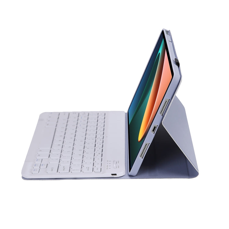 A0N5 Ultra-thin Detachable Lambskin Texture TPU Bluetooth Keyboard Leather Tablet Case with Holder For Xiaomi Pad 5 / 5 Pro(Purple) by buy2fix