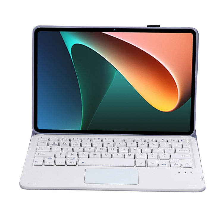 A0N5-A Ultra-thin Detachable Lambskin Texture TPU Bluetooth Keyboard Leather Tablet Case with Holder & Touchpad For Xiaomi Pad 5 / 5 Pro(Purple) by buy2fix
