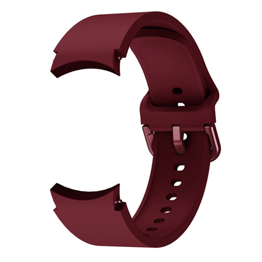 For Samsung Galaxy Watch4 Classic 42mm Universal Silicone Colorful Buckle Watch Band(Wine Red) by buy2fix