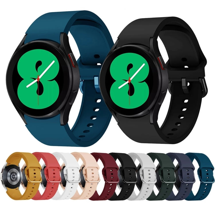 For Samsung Galaxy Watch4 Classic 42mm Universal Silicone Colorful Buckle Watch Band(Green) by buy2fix