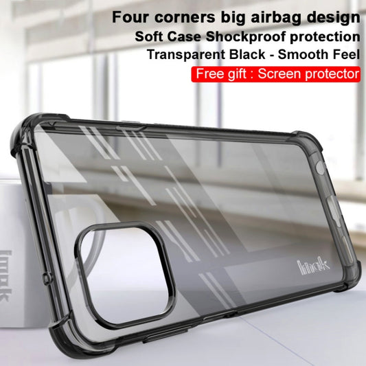 For Motorola Edge 20 Lite IMAK All-inclusive Shockproof Airbag TPU Case with Screen Protector(Transparent Black) by imak