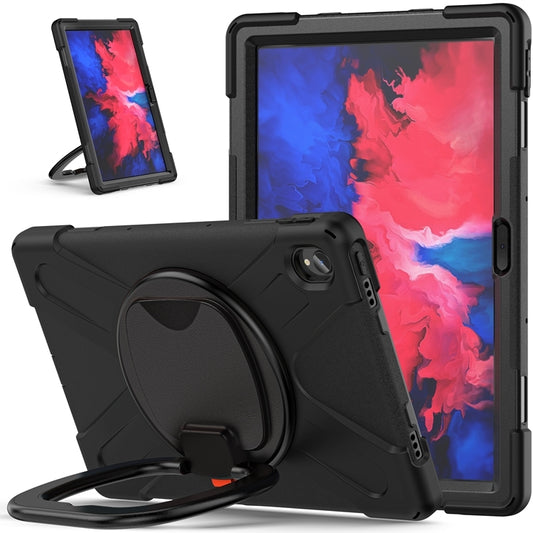 For Lenovo XiaoXin Pad 11 / Pad 11 Plus 2021 / Pad 2022 Silicone + PC Protective Case with Holder & Shoulder Strap(Black) by buy2fix