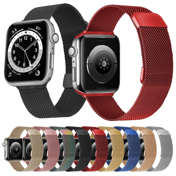 Adjustable Dual Section Milan Watch Band For Apple Watch Ultra 49mm&Watch Ultra 2 49mm / Series 9&8&7 45mm / SE 3&SE 2&6&SE&5&4 44mm / 3&2&1 42mm(Wine Red) by buy2fix