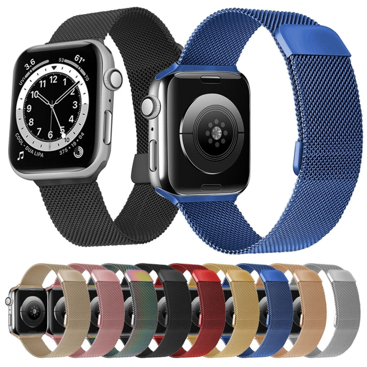 Adjustable Dual Section Milan Watch Band For Apple Watch Series 9&8&7 41mm / SE 3&SE 2&6&SE&5&4 40mm / 3&2&1 38mm(Rose Pink) by buy2fix