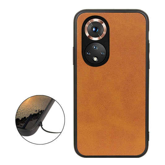 For Honor 50 Accurate Hole Two-color Calf Texture Shockproof Case(Brown) by buy2fix