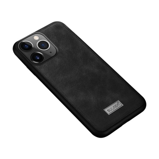For iPhone 11 Pro SULADA Shockproof TPU + Handmade Leather Protective Case(Black) by SULADA