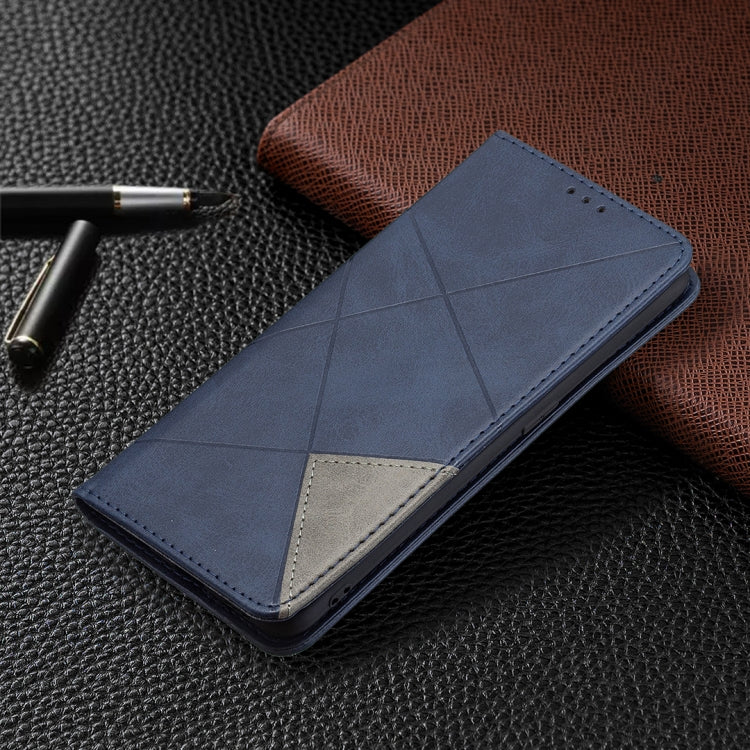 For OPPO A94 5G / F19 Pro Plus / Reno5 Z 5G Rhombus Texture Horizontal Flip Magnetic Leather Case with Holder & Card Slots(Blue) by buy2fix