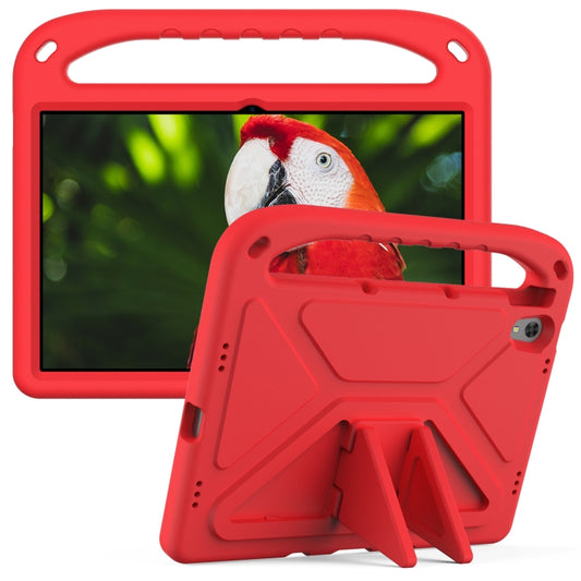 For Lenovo Tab P11 TB-J606F / Tab P11 Plus TB-J607F Portable Handle EVA Shockproof Anti Falling Protective Case with Triangle Holder(Red) by buy2fix