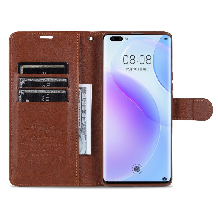 AZNS Sheepskin Texture Horizontal Flip Leather Case with Holder & Card Slots & Wallet For Honor 50(Brown) by AZNS