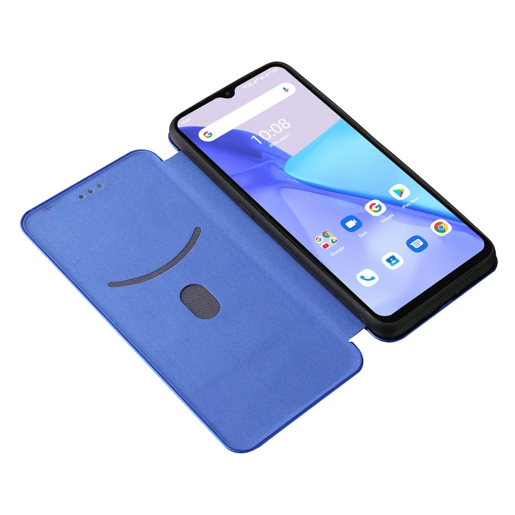 For UMIDIGI Power 5 Carbon Fiber Texture Horizontal Flip TPU + PC + PU Leather Case with Card Slot(Blue) by buy2fix