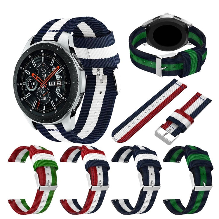 For Samsung Galaxy Watch4 40/44mm & Watch4 Classic 42/46mm Split Nylon Watch Band(Rainbow) by buy2fix