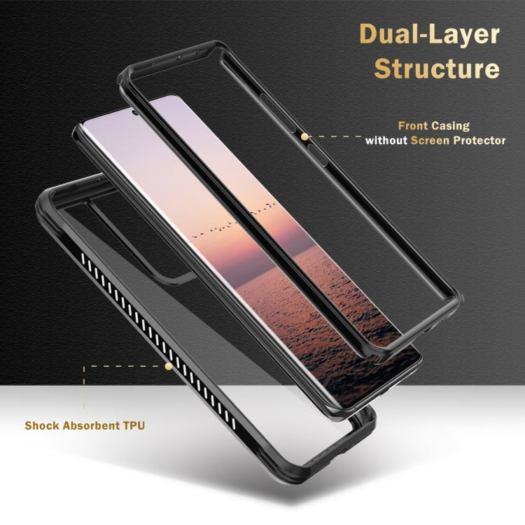 For Samsung Galaxy S21 Ultra 5G C1 2 in 1 Shockproof TPU + PC Protective Case with PET Screen Protector(Black) by buy2fix