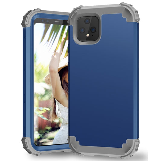 For Google Pixel 4 3 in 1 Shockproof PC + Silicone Protective Case(Navy Blue + Grey) by buy2fix