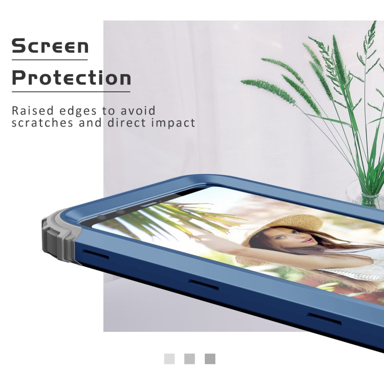 For Google Pixel 4 3 in 1 Shockproof PC + Silicone Protective Case(Navy Blue + Grey) by buy2fix