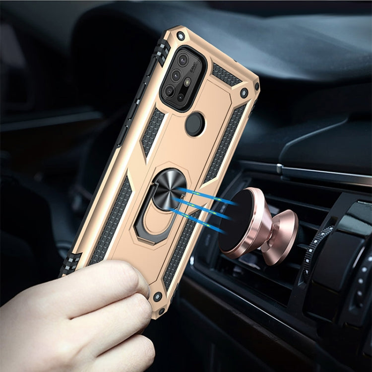 For Motorola Moto G30 / G10 Shockproof TPU + PC Protective Case with 360 Degree Rotating Holder(Gold) by buy2fix