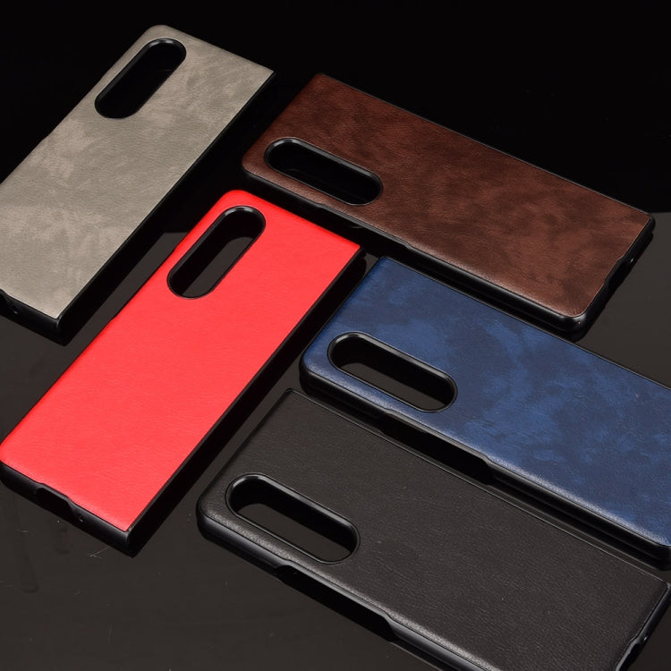 For Samsung Galaxy Z Fold3 5G Shockproof Litchi Texture PC + PU Case(Red) by GKK