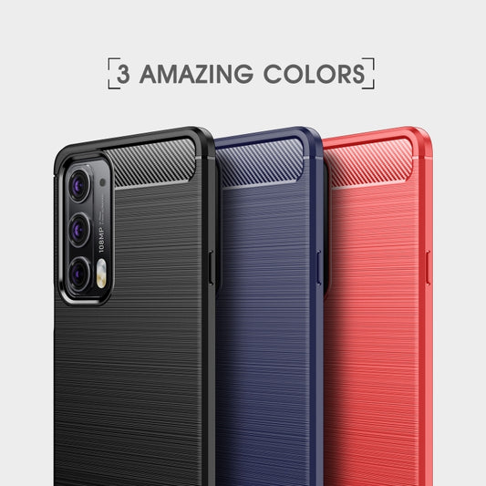 For Motorola Moto Edge 20 Brushed Texture Carbon Fiber TPU Case(Blue) by buy2fix
